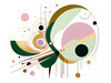 Geometric Abstraction Art Illustrating Fluid Motion
