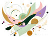 Geometric Abstraction Art Illustrating Fluid Motion