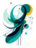 Geometric Abstraction Art of Fluid Motion Printable Image