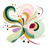 Geometric Abstraction Art Illustrating Fluid Motion