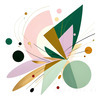 Geometric Abstraction Art Illustrating Fluid Motion