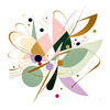 Geometric Abstraction Art Illustrating Fluid Motion