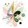 Geometric Abstraction Art Illustrating Fluid Motion