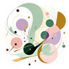 Geometric Abstraction Art Illustrating Fluid Motion