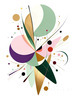 Geometric Abstraction Art Illustrating Fluid Motion