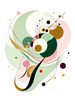 Geometric Abstraction Art Illustrating Fluid Motion