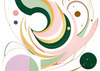 Geometric Abstraction Art Illustrating Fluid Motion