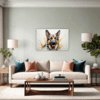 German Shepherd Abstract Art Living Room Demo