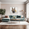 German Shepherd Abstract Art Living Room Demo