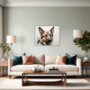 German Shepherd Abstract Art Living Room Demo