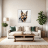 German Shepherd Abstract Art Living Room Demo