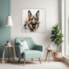 German Shepherd Abstract Art Living Room Demo