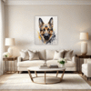 German Shepherd Abstract Art Living Room Demo