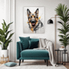 German Shepherd Abstract Art Living Room Demo
