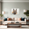 German Shepherd Abstract Art Living Room Demo