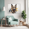 German Shepherd Abstract Art Living Room Demo
