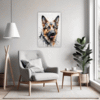 German Shepherd Abstract Art Living Room Demo
