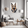 German Shepherd Abstract Art Living Room Demo