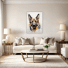 German Shepherd Abstract Art Living Room Demo