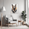 German Shepherd Abstract Art Living Room Demo