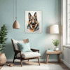 German Shepherd Abstract Art Living Room Demo