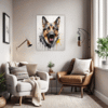 German Shepherd Abstract Art Office Demo