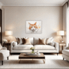 Ginger-White Shorthair Living Room Demo
