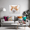 Ginger-White Shorthair Living Room Demo