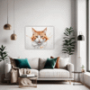 Ginger-White Shorthair Living Room Demo