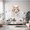 Ginger-White Shorthair Living Room Demo