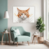 Ginger-White Shorthair Living Room Demo