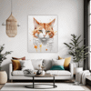 Ginger-White Shorthair Living Room Demo