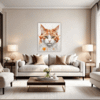 Ginger-White Shorthair Living Room Demo