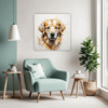 Golden Retriever Artwork Living Room Demo