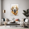Golden Retriever Artwork Living Room Demo