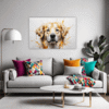 Golden Retriever Artwork Living Room Demo