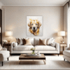 Golden Retriever Artwork Living Room Demo