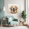Golden Retriever Artwork Living Room Demo