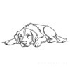 Minimalist Line Art of Golden Retriever Lying with Head on Paws