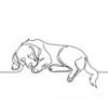 Minimalist Line Art of Restful Golden Retriever
