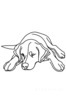 Minimalist Line Art of Restful Golden Retriever