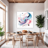 Graceful Motion Abstract Dining Room Demo