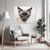 Graceful Siamese Cat Living Room Demo