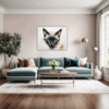 Graceful Siamese Cat Living Room Demo