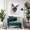 Graceful Siamese Cat Living Room Demo