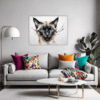 Graceful Siamese Cat Living Room Demo