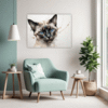 Graceful Siamese Cat Living Room Demo