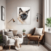 Graceful Siamese Cat Office Demo