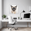 Graceful Siamese Cat Office Demo