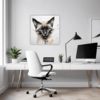 Graceful Siamese Cat Office Demo